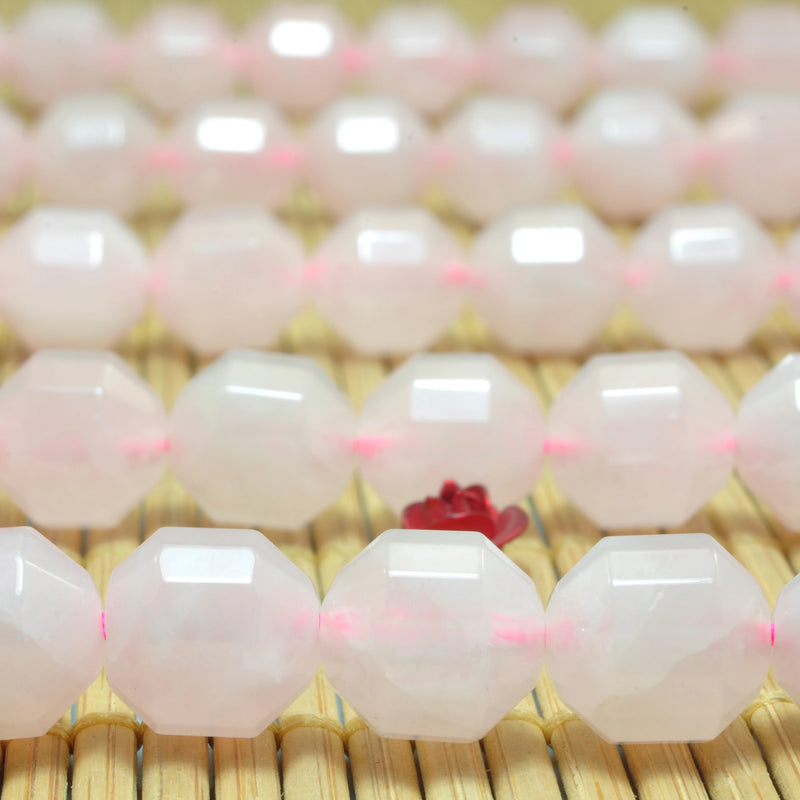 Rose Quartz Faceted Double Terminated Point Loose Beads Semi Precious Stone