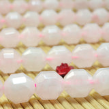 Rose Quartz Faceted Double Terminated Point Loose Beads Semi Precious Stone