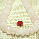Rose Quartz Faceted Rondelle Loose Beads Gemstone DIY Jewelry Making