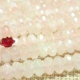 Rose Quartz Faceted Rondelle Loose Beads Gemstone DIY Jewelry Making