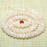 Rose Quartz Faceted Rondelle Loose Beads Gemstone DIY Jewelry Making