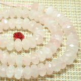 Rose Quartz Faceted Rondelle Loose Beads Gemstone DIY Jewelry Making