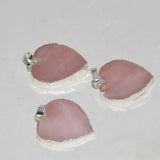 Rose Quartz Heart Pendant Pink Crystal Stone Necklace