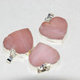 Rose Quartz Heart Pendant Pink Crystal Stone Necklace