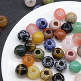 Natural Stone Large Hole Bead Pendant 14MM for Jewelry Making DIY Necklace