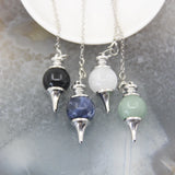 Rose Quartz Labradorite Pendulum for Dowsing Divination
