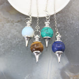 Rose Quartz Labradorite Pendulum for Dowsing Divination