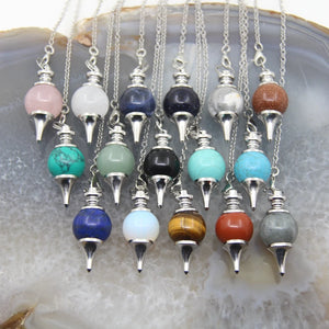 Rose Quartz Labradorite Pendulum for Dowsing Divination