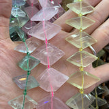 Rose Lemon Fluortie Stone Beads Rhombus Square 15'' DIY Jewelry Making