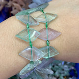 Rose Lemon Fluortie Stone Beads Rhombus Square 15'' DIY Jewelry Making