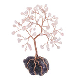 Rose Quartz Money Tree Reiki Healing Crystal Tree with Amethyst Base