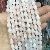 Rose Quartz Matte Pink Crystal Heart Faceted Round Loose Stone Spacer Beads