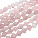 Rose Quartz Matte Pink Crystal Heart Faceted Round Loose Stone Spacer Beads