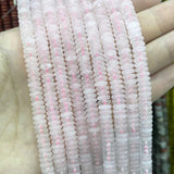 Rose Quartz Matte Pink Crystal Heart Faceted Round Loose Stone Spacer Beads