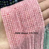 Rose Quartz Matte Pink Crystal Heart Faceted Round Loose Stone Spacer Beads