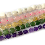 Rose Quartz Moonstone Citrine Jade Amethyst Stone Beads 15'' DIY Loose Beads