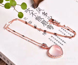 Rose Quartz Heart Pendant, Love Crystal Stone, 20x20mm