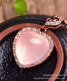 Rose Quartz Heart Pendant, Love Crystal Stone, 20x20mm