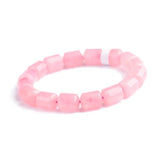 Rose Quartz Pink Barrel Beads Bracelet Stretch 10x9mm