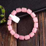 Rose Quartz Pink Barrel Beads Bracelet Stretch 10x9mm