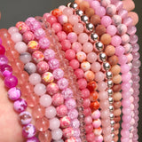 Rose Quartz Pink Crystal Beads for DIY Bracelet