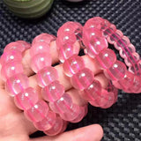 Rose Quartz Pink Star Light Beads Bracelet Mozambique Stretch Woman