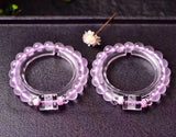 Rose Quartz Pink Star Light Beads Bracelet 10mm Pendant Stretch