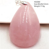 Rose Quartz Pink Water Drop Pendant Necklace
