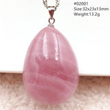 Rose Quartz Pink Water Drop Pendant Necklace