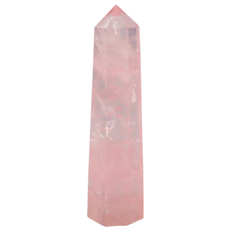 Rose Quartz Point Wand Reiki Healing Crystal Stone for Chakra Balancing