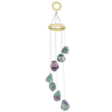 Rose Quartz Rough Stone Reiki Wind Chimes Home Decor