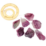 Rose Quartz Rough Stone Reiki Wind Chimes Home Decor