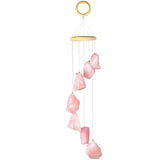 Rose Quartz Rough Stone Reiki Wind Chimes Home Decor
