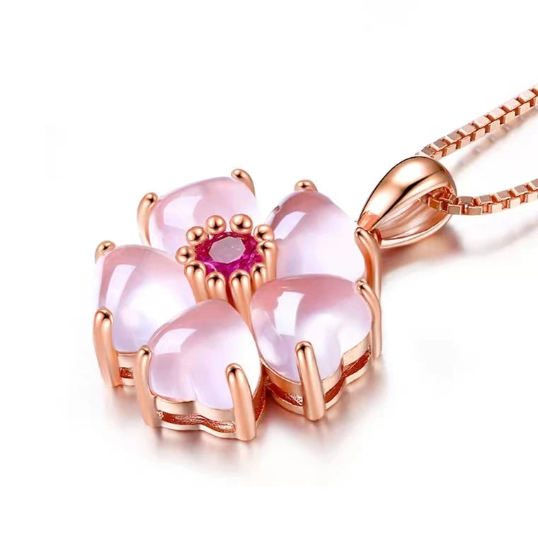 Rose Quartz Star Light Pendant 20x20mm Crystal Jewelry