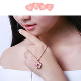 Rose Quartz Star Light Pendant 20x20mm Crystal Jewelry