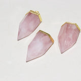Rose Quartz Necklace for Women Pink Crystal Jewelry Large Stone Pendant