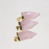 Rose Quartz Necklace for Women Pink Crystal Jewelry Large Stone Pendant