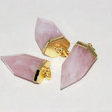 Rose Quartz Necklace for Women Pink Crystal Jewelry Large Stone Pendant