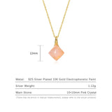 Rose Quartz Flower Necklace 925 Silver Gemstone Pendant