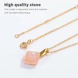 Rose Quartz Flower Necklace 925 Silver Gemstone Pendant