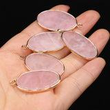 Rose Quartzs Pendant Charm Pink Stone Pendant for Women DIY Necklace Earrings