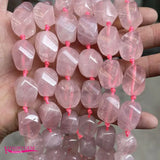 Rose Quartz Stone Spacer Beads 15x20mm DIY Jewelry Making