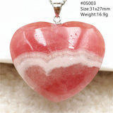 Natural Rose Rhodochrosite Pendant Necklace Red Rhodochrosite Heart Women Beads