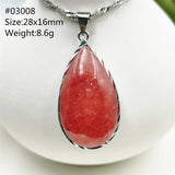 Natural Rose Rhodochrosite Pendant Necklace Red Rhodochrosite Heart Women Beads