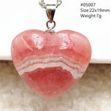 Natural Rose Rhodochrosite Pendant Necklace Red Rhodochrosite Heart Women Beads