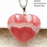 Natural Rose Rhodochrosite Pendant Necklace Red Rhodochrosite Heart Women Beads