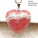 Natural Rose Rhodochrosite Pendant Necklace Red Rhodochrosite Heart Women Beads