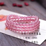 Rose Strawberry Quartz Crystal Charm Bracelet