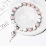 Rose Pink Quartz Rhodochrosite Gemstone Beads Charm Bracelet