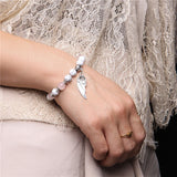 Rose Pink Quartz Rhodochrosite Gemstone Beads Charm Bracelet